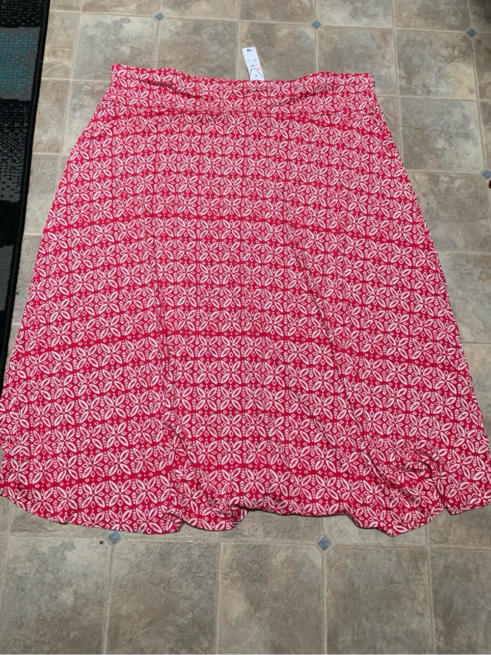 Joe Fresh Pink and White Patterned A-Line Skirt